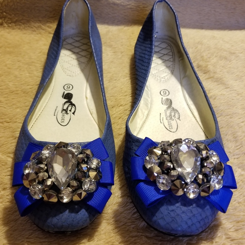 GC Shoes - Blue Gemstone Flats